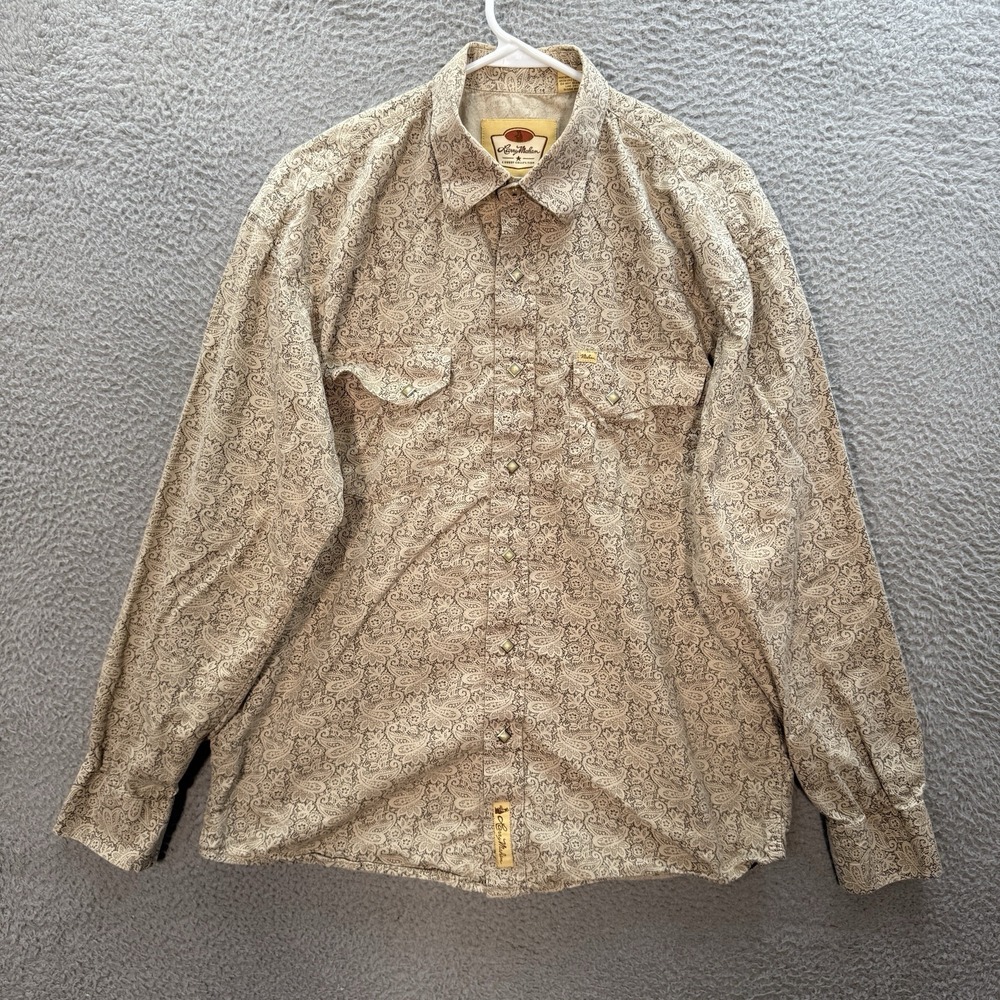 Larry Mahan Shirt Adult Large Multicolor Paisley Pearl Snap Western Rodeo Cowboy
